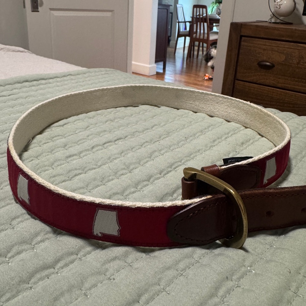 AL Tuscaloosa Gameday Leather Tab Belt